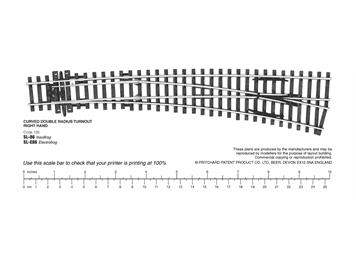 Peco SL-86 Bogenweiche rechts 12°, Code 100 - H0 1:87