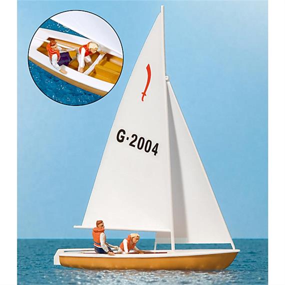 Preiser 10681 Segler mit Segelboot (4) - H0 (1:87)