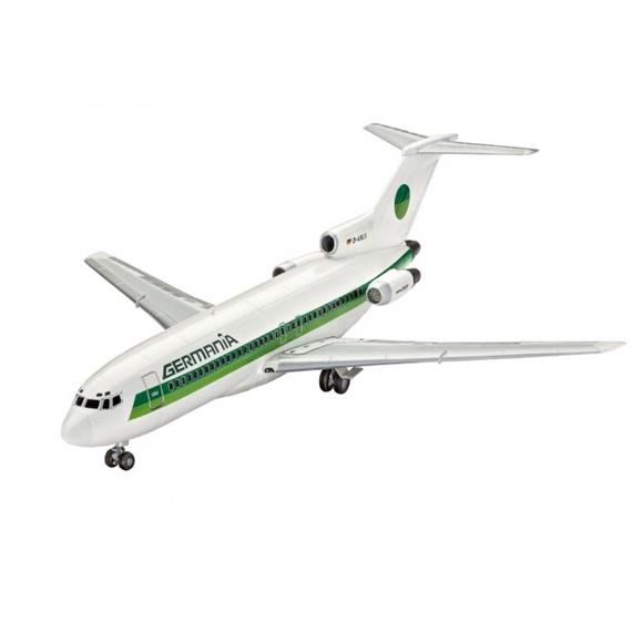 Revell 63946 Modell Set Boeing 727-100 Germania 1:144 mit Farben, Leim und Pinsel