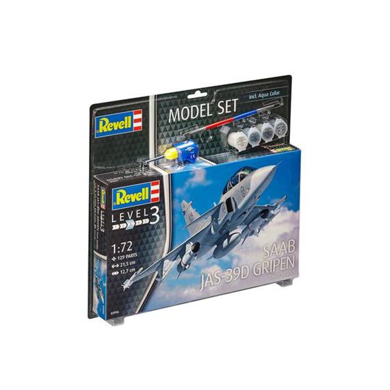 Revell 63956 Saab JAS-39D Gripen twin seater 1:72 mit Farben, Leim und Pinsel