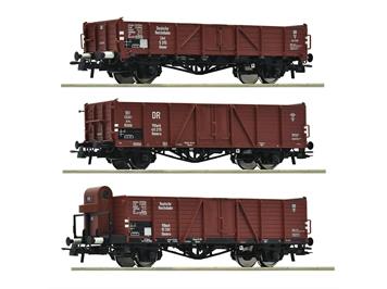 Roco 6600102 3-tlg. Set: Offene Güterwagen, DRB - H0 (1:87)