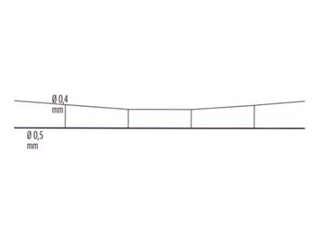 Sommerfeldt 182 Fahrdraht verkupfert 0,5 x 260 mm offen, 5 Stück - H0/H0m (1:87)