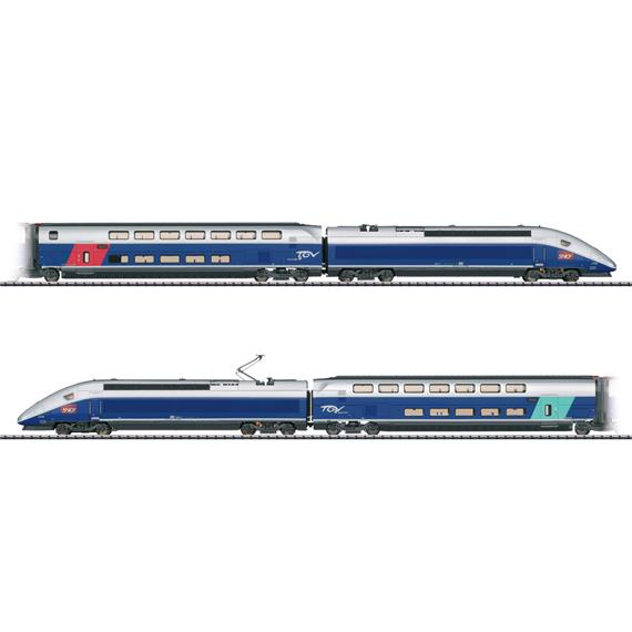 TRIX 22381 Hochgeschwindigkeitszug TGV Euroduplex, DC, mfx/DCC mit Sound, H0 (1:87)