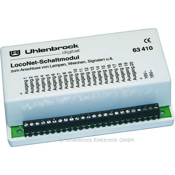 Uhlenbrock 63410 LN-Schaltmodul für Lampen, Weichen und Signale