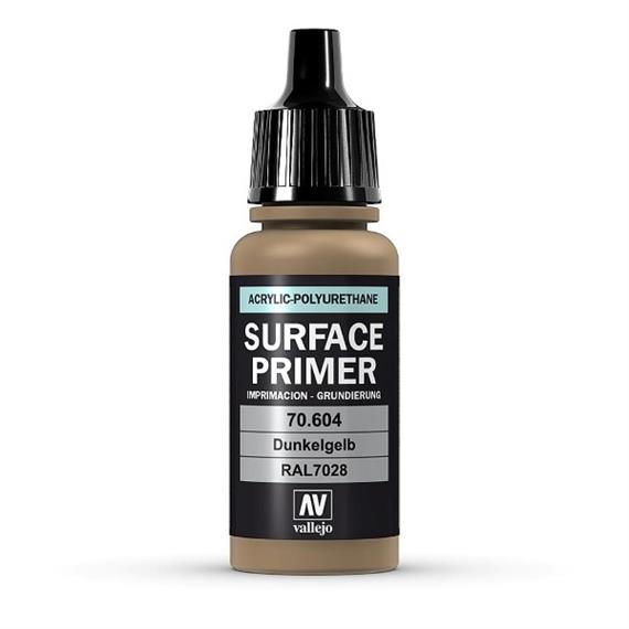 Vallejo 70.604 Model Air 17ml, SURFACE PRIMER DUNKELGELB, RAL7028