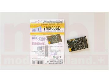 ZIMO MX636D Decoder 21mtc mit Energiesp.-Ansch. (16V) - 26 x 15,5 x 3,5 mm - 1,8 A