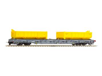 Bemo 2291 116 RhB R-w 8216 ACTS-Tragwagen mit Aushubmulden, H0m (1:87)