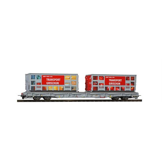 Bemo 2291 120 RhB R-w 8210 Tragwagen "Bündner Güterbahn" Apfel & Hafen, H0m (1:87)