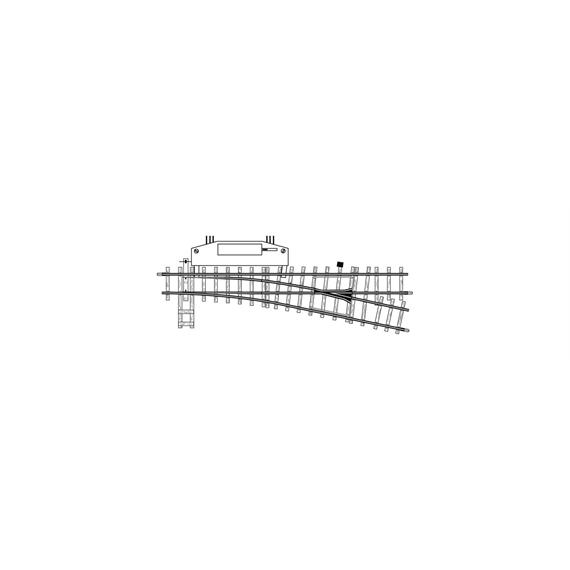 Bemo 4206 000 12° elektr. Weiche rechts, 162,3mm, R 515mm - H0m (1:87)