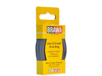 Brawa 3107 Litze 0,14 mm², grau, 10 m