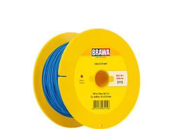 Brawa 3115 Litze 0,14 qmm, 100m Spule blau