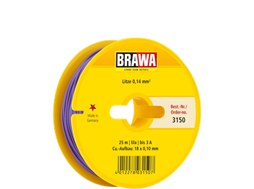 Brawa 3150 Litze 0,14mm lila, 25 m