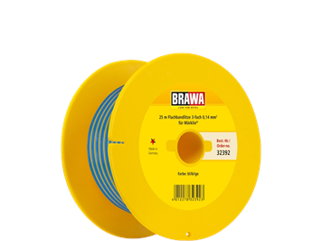 Brawa 32392 Flachbandkabel 3-fach blau, blau, gelb, 25 Meter, 0.14 mm2