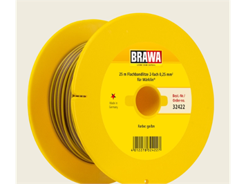 Brawa 32422 Doppellitze 0,25 mm² , 25m Spule, gelb/braun