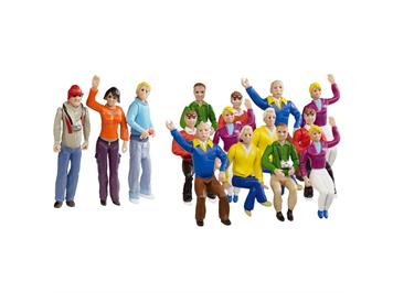 Carrera 20021128 Figurensatz Zuschauer 15 Personen (12 Sitzende / 3 Stehende) 1:32