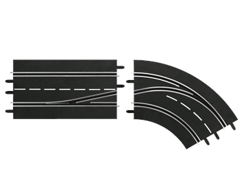 Carrera 20030364 D132, D124 Spurwechselkurve rechts, innen nach außen