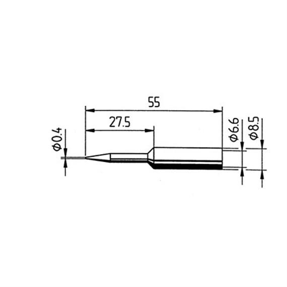 ERSA LF-ERSADUR-Lötspitze 0.4 mm Bleistiftspitz verlängert zu ERSA RDS 80