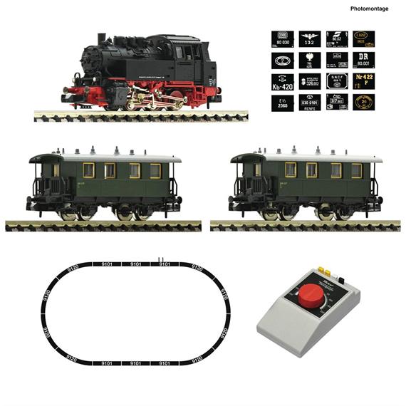 Fleischmann 5160003 Analog Start Set: Dampflokomotive BR 80 mit Personenzug - N (1:160)