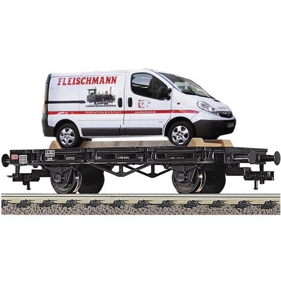 Fleischmann 521801 Flachwagen Xf 19 DB AG mit Fleischmann - Firmentransporter lim. Auflage