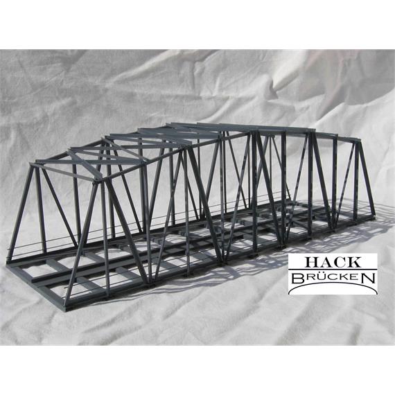 HACK 13200 HO Bogenbrücke 30 cm 2-gleisig grau, B30-2 Fertigmodell aus Weissblech