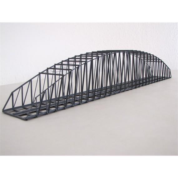 HACK 23170 Bogenbrücke 50 cm 2gleisig grau BN50-A-2, Fertigmodell aus Weissblech, N 1:160