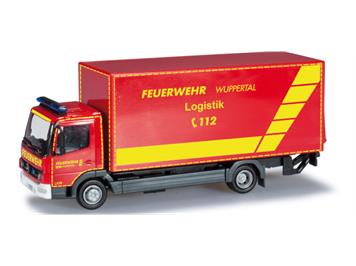 Herpa 091435 Mercedes-Benz Atego Koffer-LKW mit Ladebordwand "Feuerwehr Wuppertal, GW Log.