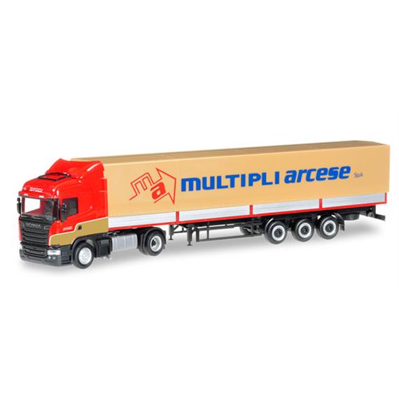 Herpa 304061 Scania R'13 HL Planen-Sattelzug "Multipli Arcese"