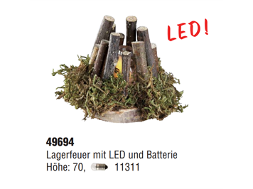 Kahlert 49694 Lagerfeuer LED mit Batteriefach