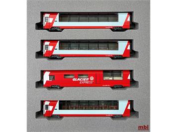 Kato 10-2027 Glacier Express Personenwagen-Set 4-tlg RhB - N (1:160)