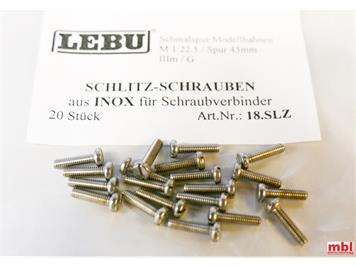 LEBU 18.SLZ Schlitz-Schrauben INOX rostfrei A2 (20 Stück)