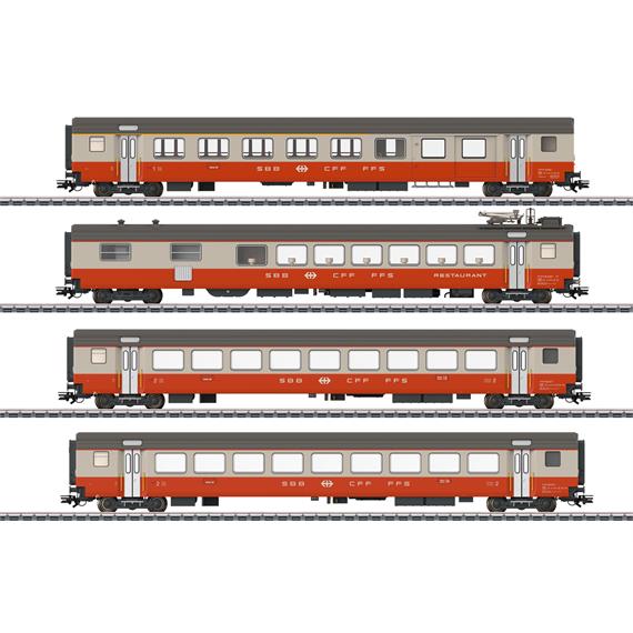 Märklin 42190 SBB 4er Personenwagen-Set Swiss Express, AC 3L - H0 (1:87)