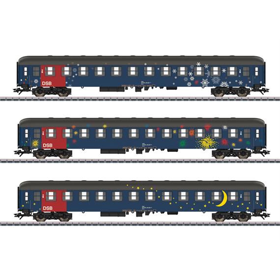 Märklin 42698 Drei Reisezugwagen als Liegewagen Bauart Bcm, 2. Klasse der DSB - H0 (1:87)