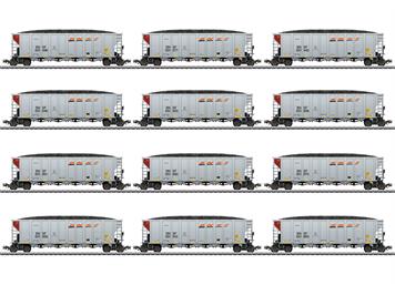 Märklin 45666 Hopper Car Set BNSF, zwölf Kohletransportwagen, AC 3L - H0