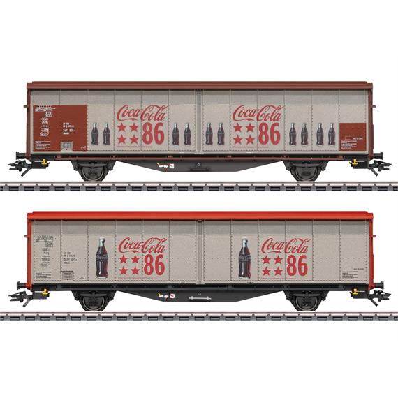 Märklin 48345 Zwei Schiebewandwagen mit Werbegestaltung der Coca-Cola® Company - H0