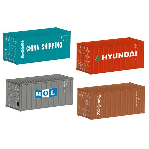 Märklin 76553 Vier 20ft.-Standard-Boxcontainer unterschiedlicher Firmen - H0 (1:87)