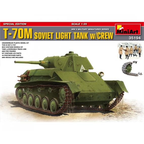 MiniArt 35194 Sowjetischer T-70M Leicht Panzer (5) Sp.Ed. - Massstab 1:35