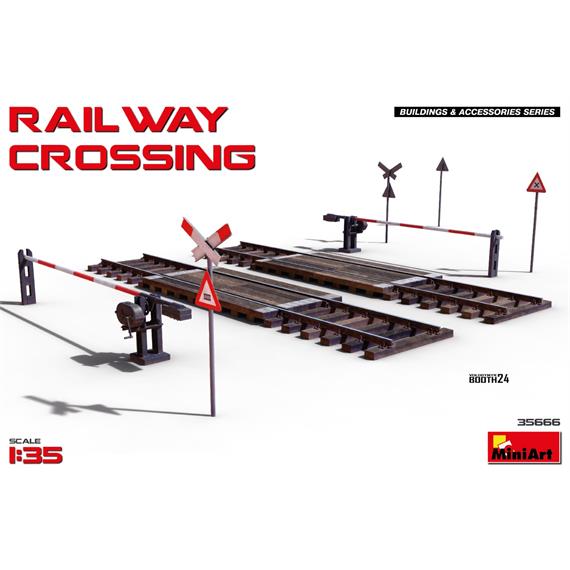 MiniArt 35666 Dior.-Set Bahnübergang mit Schranken - Massstab 1:35