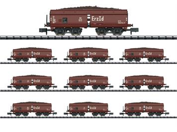 Minitrix 15449 Display mit 10 Selbstentladewagen Erz Id, N (1:160)