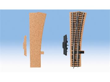 NOCH 50422 Kork-Formteil Weiche rechts 3mm (passend für Märklin Nr. 2263 und 2266)