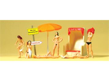 Preiser 10107 Badende am FKK-Strand mit Strandkorb als Bausatz - H0 (1:87)