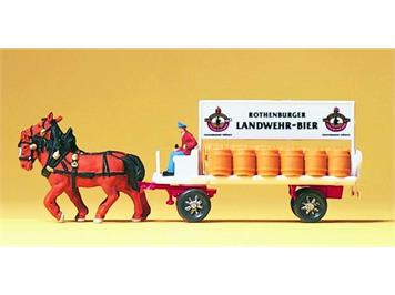 Preiser 79478 Brauereiwagen mit Pferden - N (1:160)