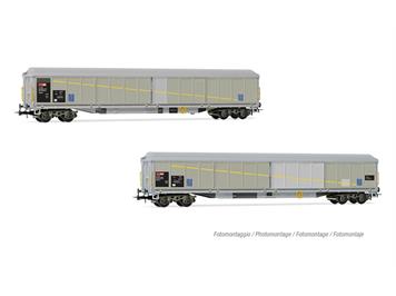 Rivarossi HR6650 SBB 2-teiliges Set 4-achsiger Schiebewandwagen Habils mit Flicken, Ep. V