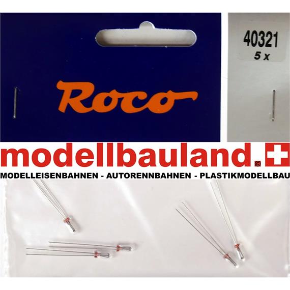 Roco 40321 Drahtlampen 16V/22mA, 5 Stück - H0