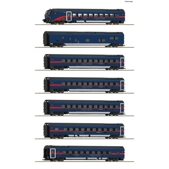 Roco 5500004 7-tlg. Set: Nightjet, ÖBB, DC 2L, analog - H0 (1:87)