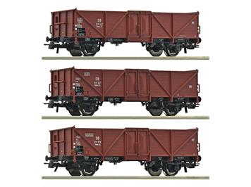 Roco 6600075 3-tlg. Set: Offene Güterwagen, DB - H0 (1:87)