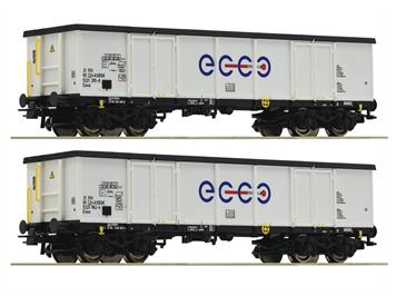 Roco 76731 2-tlg. Set: Offene Güterwagen, Ecco Rail