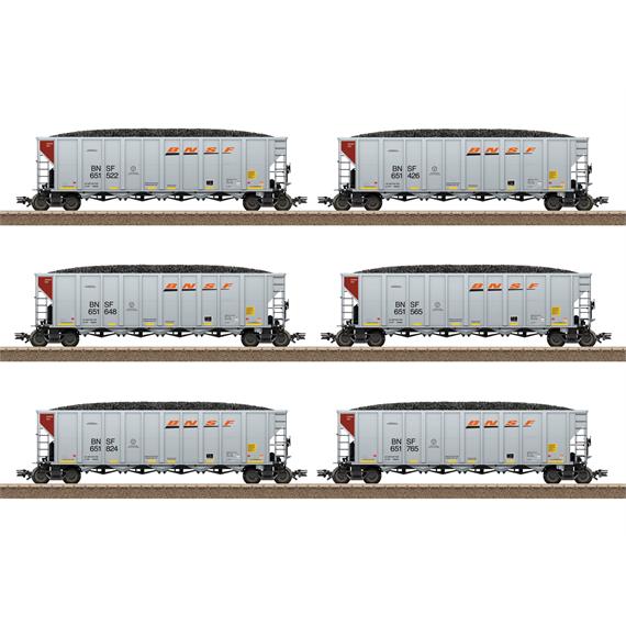 TRIX 24911 Hopper Car Set BNSF, sechs Kohletransportwagen, DC 2L- H0