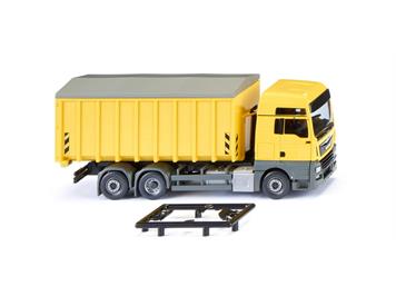 Wiking 067205 Abrollcontainer (MAN TGX Euro 6c/Meiller) - zinkgelb - H0 (1:87)