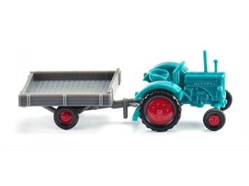 Wiking 095304 Hanomag R 16 mit Anhänger wasserblau/grau N