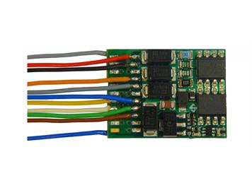 ZIMO MX634 Decoder 1,2 A, 6 Fu-Ausgänge, Energiesp.Anschluss, 11 Anschlussdrähte (Auslauf)